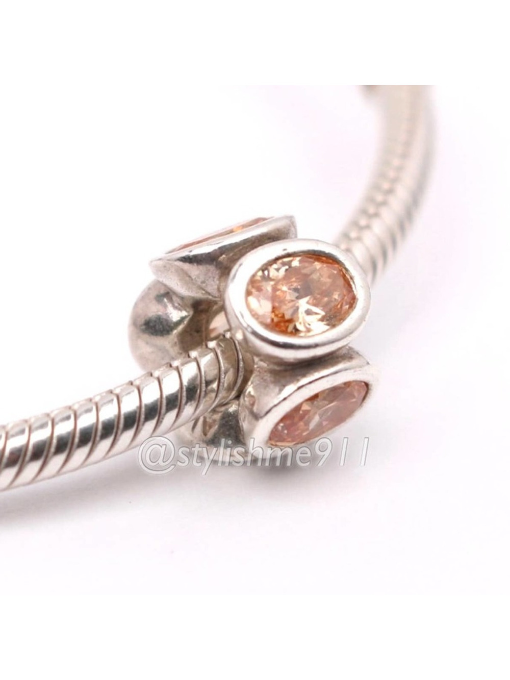 Authentic PANDORA Retired Champagne Oval Lights Charm